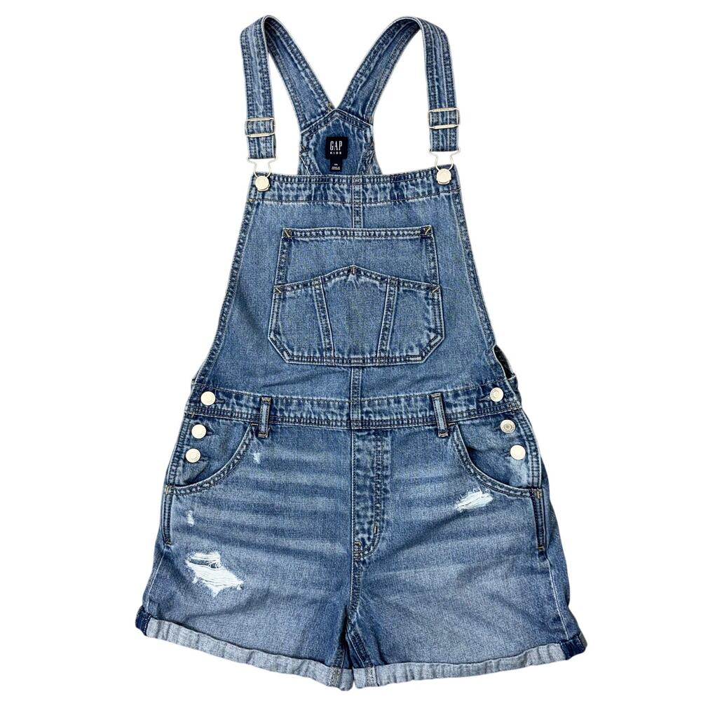 Gap Kids XXL Denim Shortalls Adjustable 30x30 Distressed
